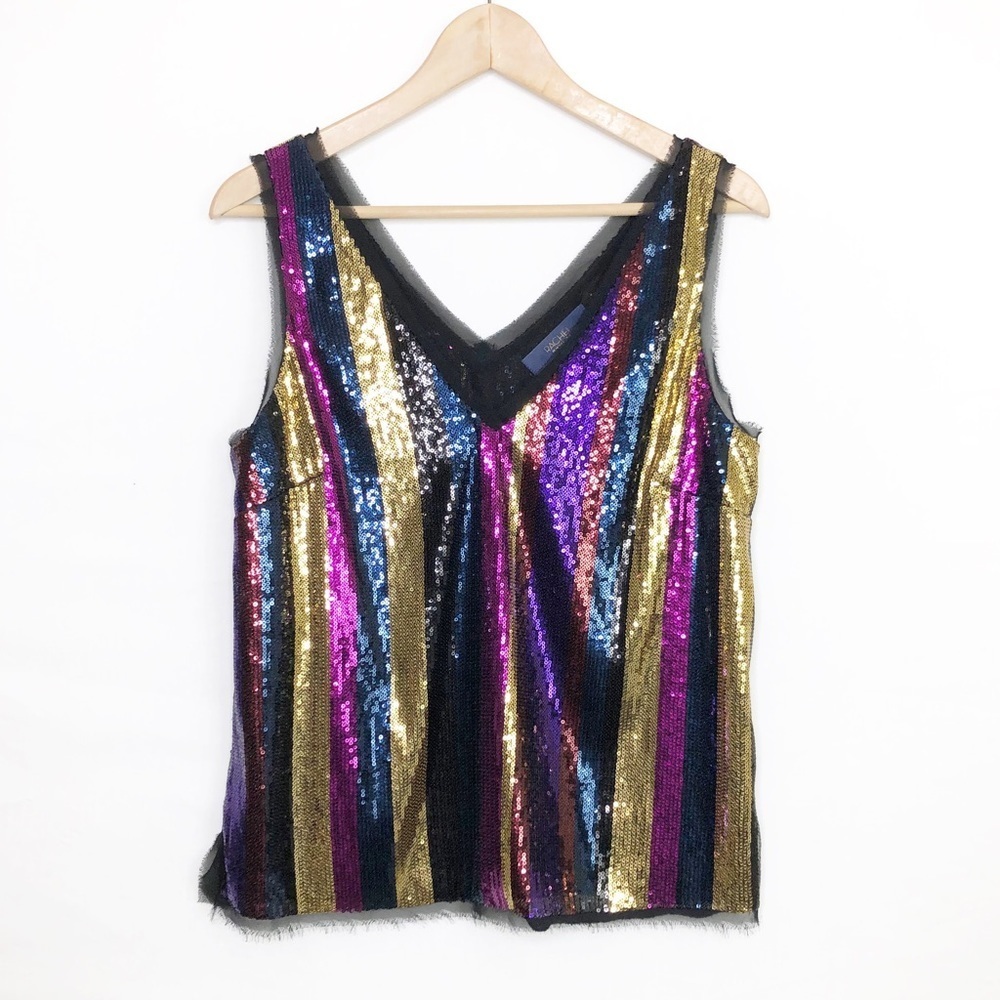 Rachel Roy Veda sequin striped Cami tank top